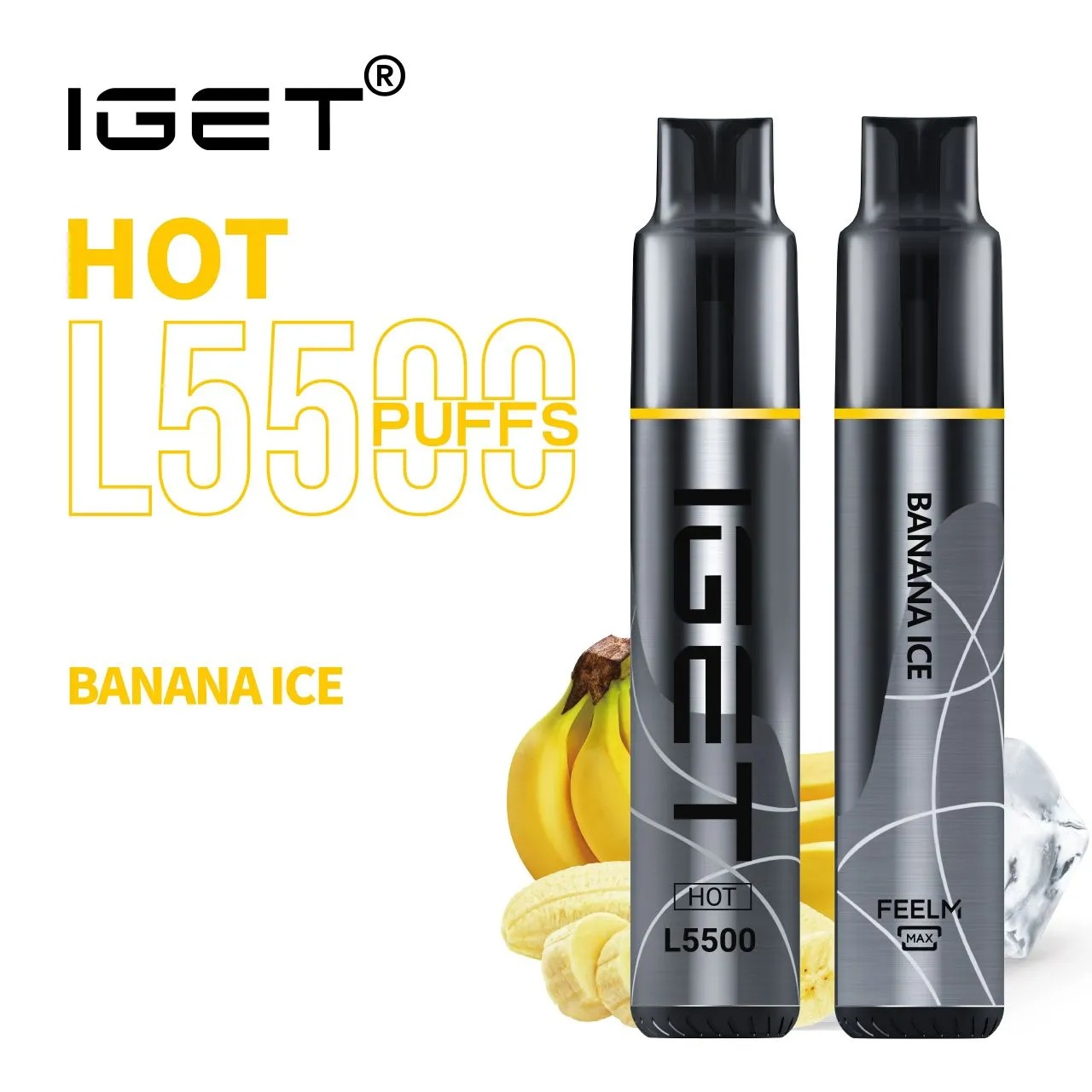 BANANA ICE – IGET HOT – 5500 PUFFS